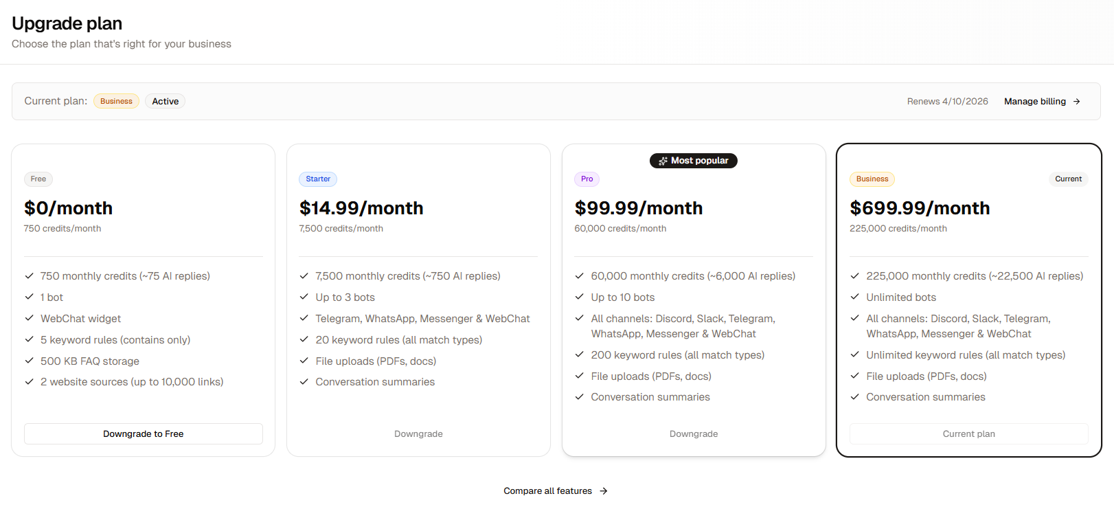 Starter plan preview